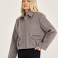 LOOM by Archive Design Studios Wool Blend Collared Zip Up Jacket