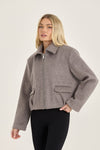 LOOM by Archive Design Studios Wool Blend Collared Zip Up Jacket